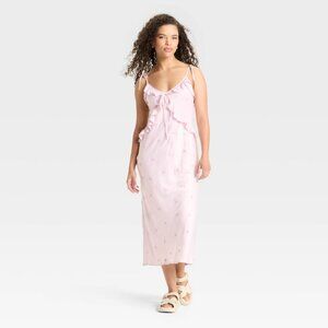 NEW Women's Ruffle Maxi A-Line Dress - Wild Fable™ Light Pink